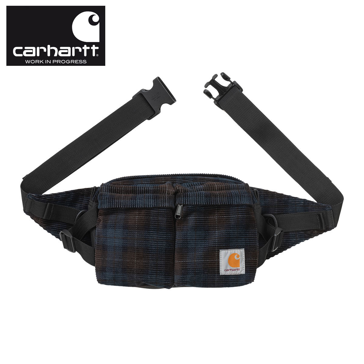 カーハート バッグ メンズ レディース 正規販売店 CARHARTT WIP ショルダーバッグ サコッシュ FLINT HIP BAG BRECK CHECK PRINT TOBACCO I029506 0HZ 父の日 プレゼント ラッピング