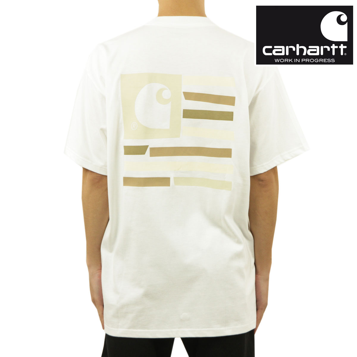 カーハート Tシャツ メンズ カーハート Tシャツ メンズ 正規品 CARHARTT WIP 半袖Tシャツ バッグプリント クルーネック S/S MEDLEY STATE T-SHIRT WHITE I030169 02XX