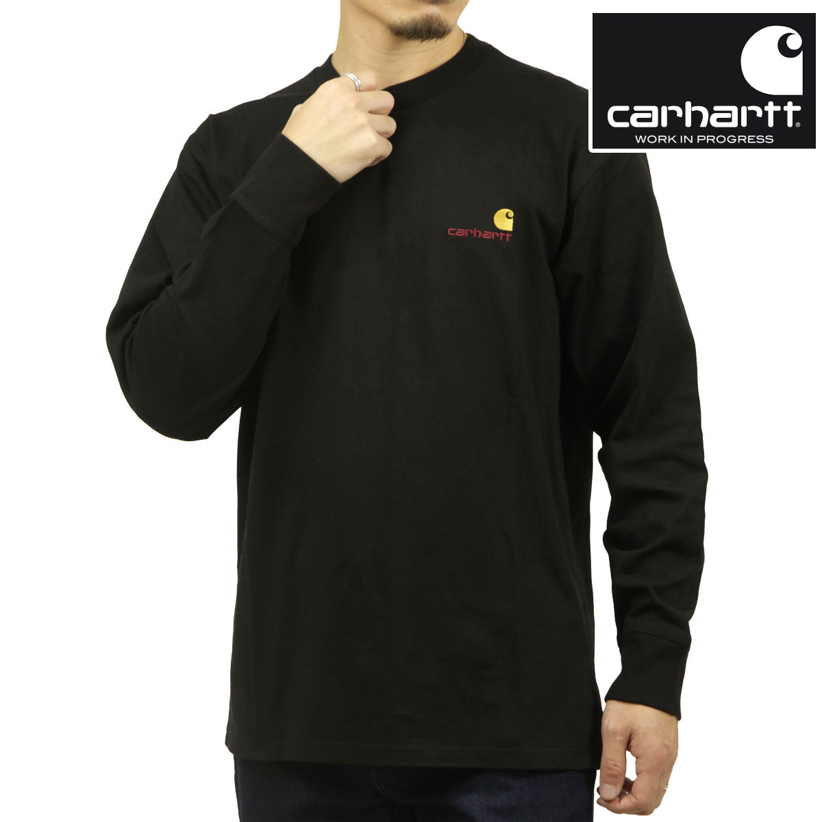 カーハート メンズ 長袖Tシャツ 正規品 CARHARTT WIP クルーネック ロゴ ロンT LO