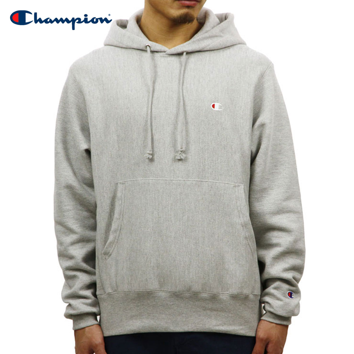 チャンピオン CHAMPION 正規品 メンズ リバースウィーブ プルオーバーパーカー REVERSE WEAVE HEAVYWEIGHT 12oz PULLOVER HOODIE GF68 OXFORD GREY