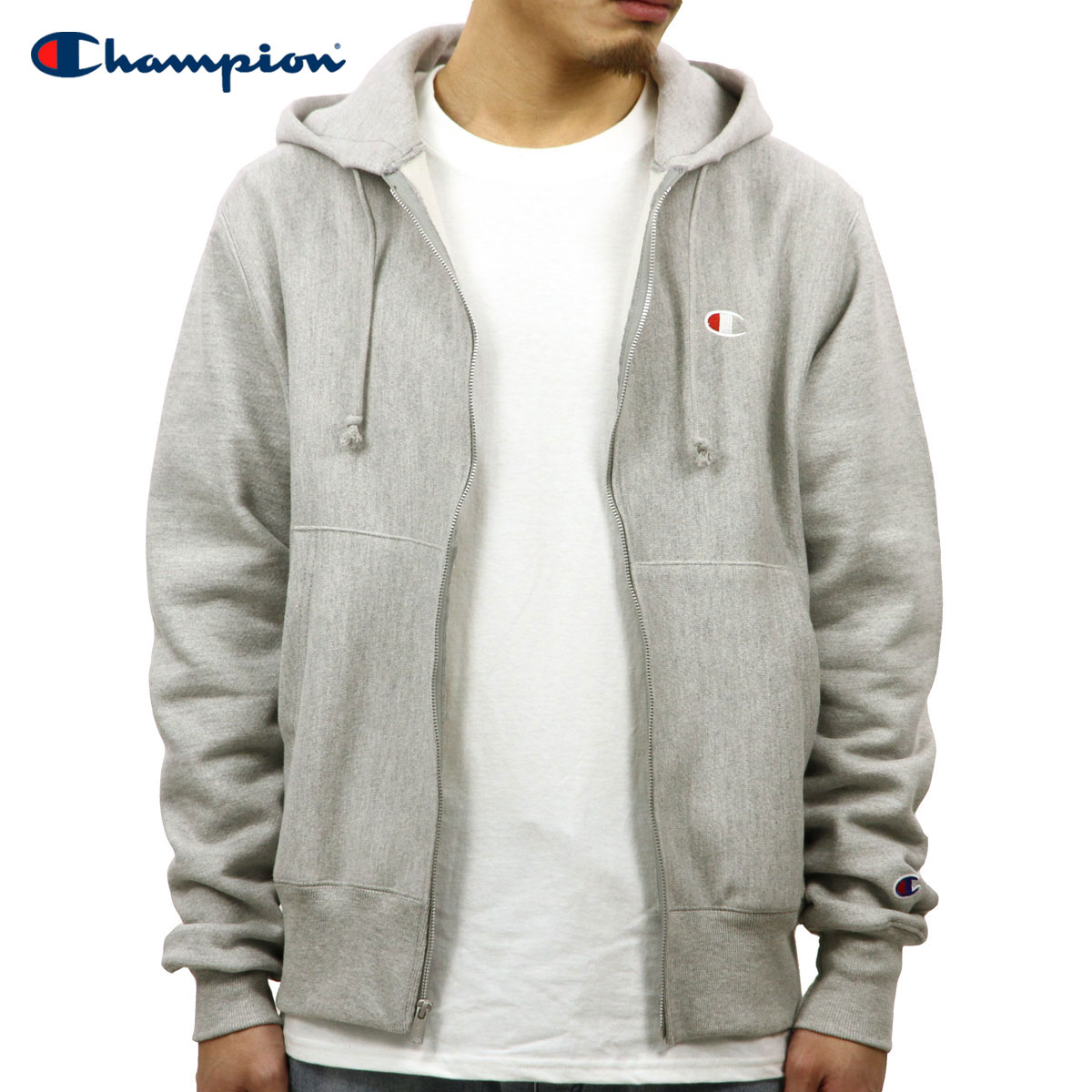 チャンピオン パーカー メンズ チャンピオン CHAMPION 正規品 メンズ リバースウィーブ ジップアップパーカー REVERSE WEAVE HEAVYWEIGHT 12oz ZIP UP HOODIE GF69 OXFORD GREY