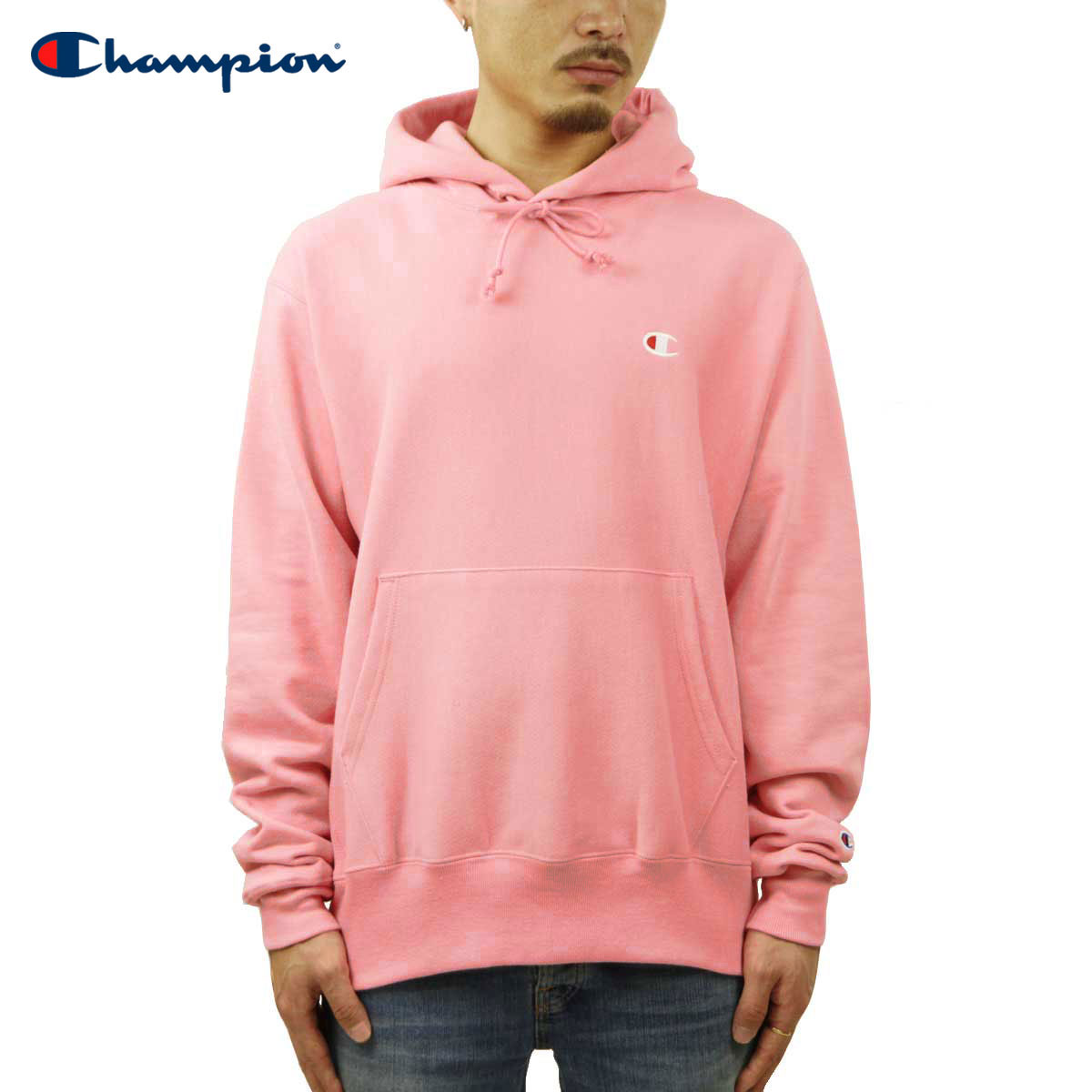 チャンピオン パーカー メンズ 正規品 CHAMPION リバースウィーブ プルオーバーパーカー REVERSE WEAVE HEAVYWEIGHT 12oz PULLOVER HOODIE GF68 GUAVA PINK