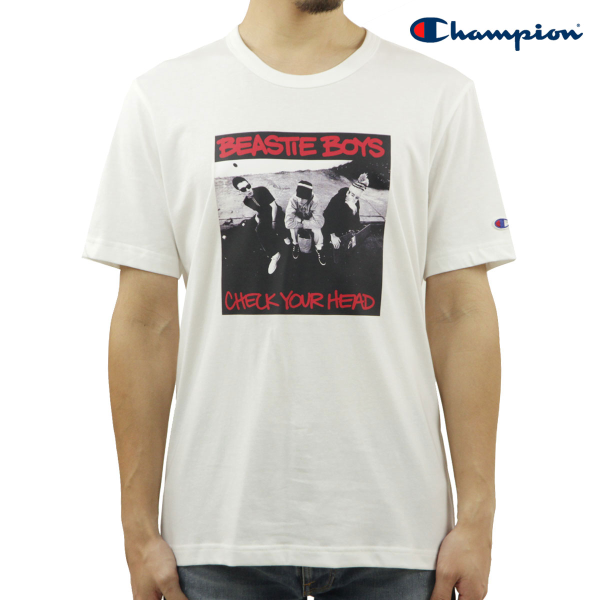 チャンピオン メンズ 半袖Tシャツ 正規品 CHAMPION ビースティ・ボーイズ バンドTシャツ CHAMPION X BEASTIE BOYS ATHLETIC JERSEY COMBED 