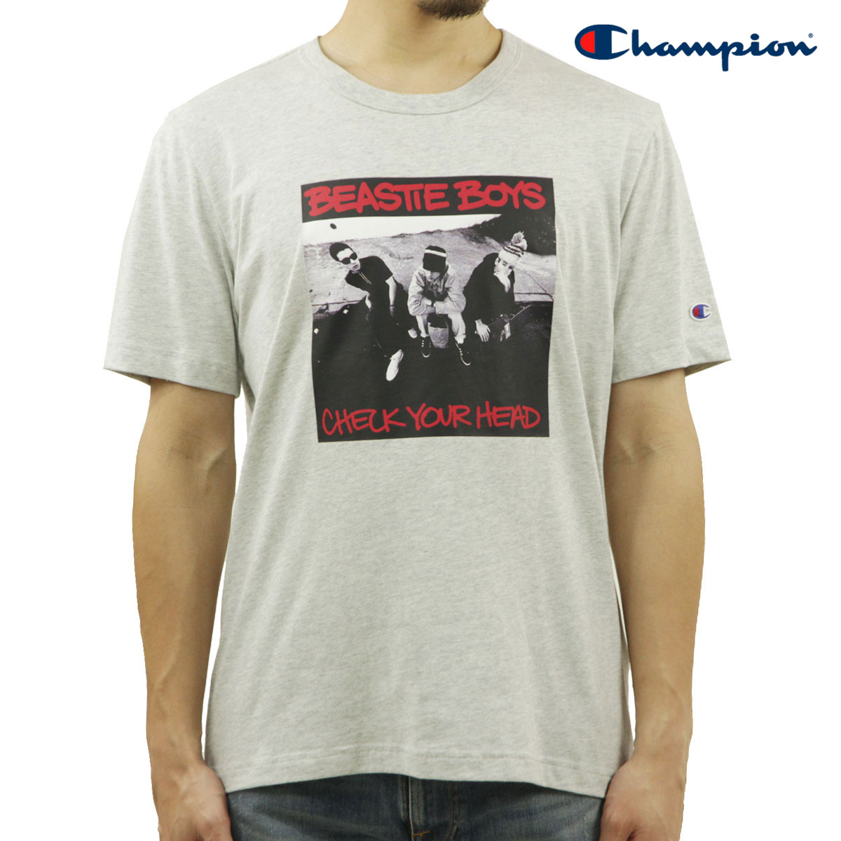 チャンピオン メンズ 半袖Tシャツ 正規品 CHAMPION ビースティ・ボーイズ バンドTシャツ CHAMPION X BEASTIE BOYS ATHLETIC JERSEY COMBED 