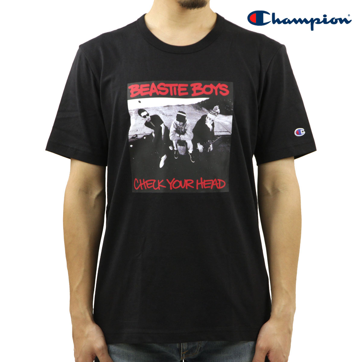 チャンピオン メンズ 半袖Tシャツ 正規品 CHAMPION ビースティ・ボーイズ バンドTシャツ CHAMPION X BEASTIE BOYS ATHLETIC JERSEY COMBED 