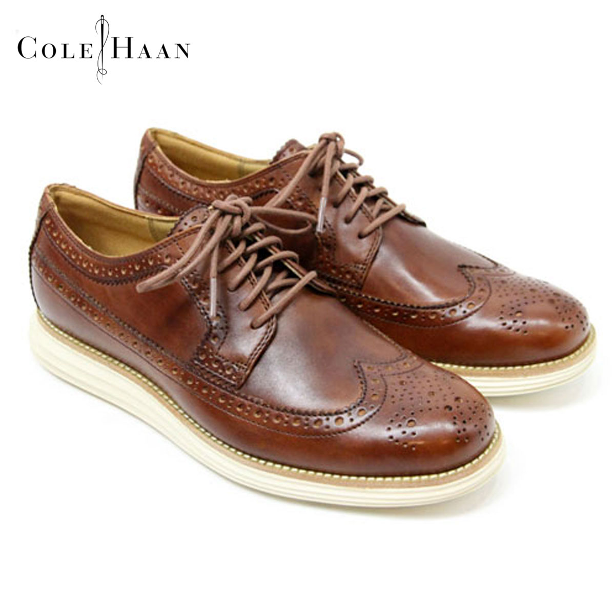 コールハーン ビジネスシューズ メンズ 20%OFFクーポンセール 【利用期間 6/1 0:00～6/1 23:59】 コールハーン COLE HAAN 正規品 ドレスシューズ LUNARGRAND WING.TIP C13739 (WOODBURY) D00S20 父の日 プレゼント ラッピング