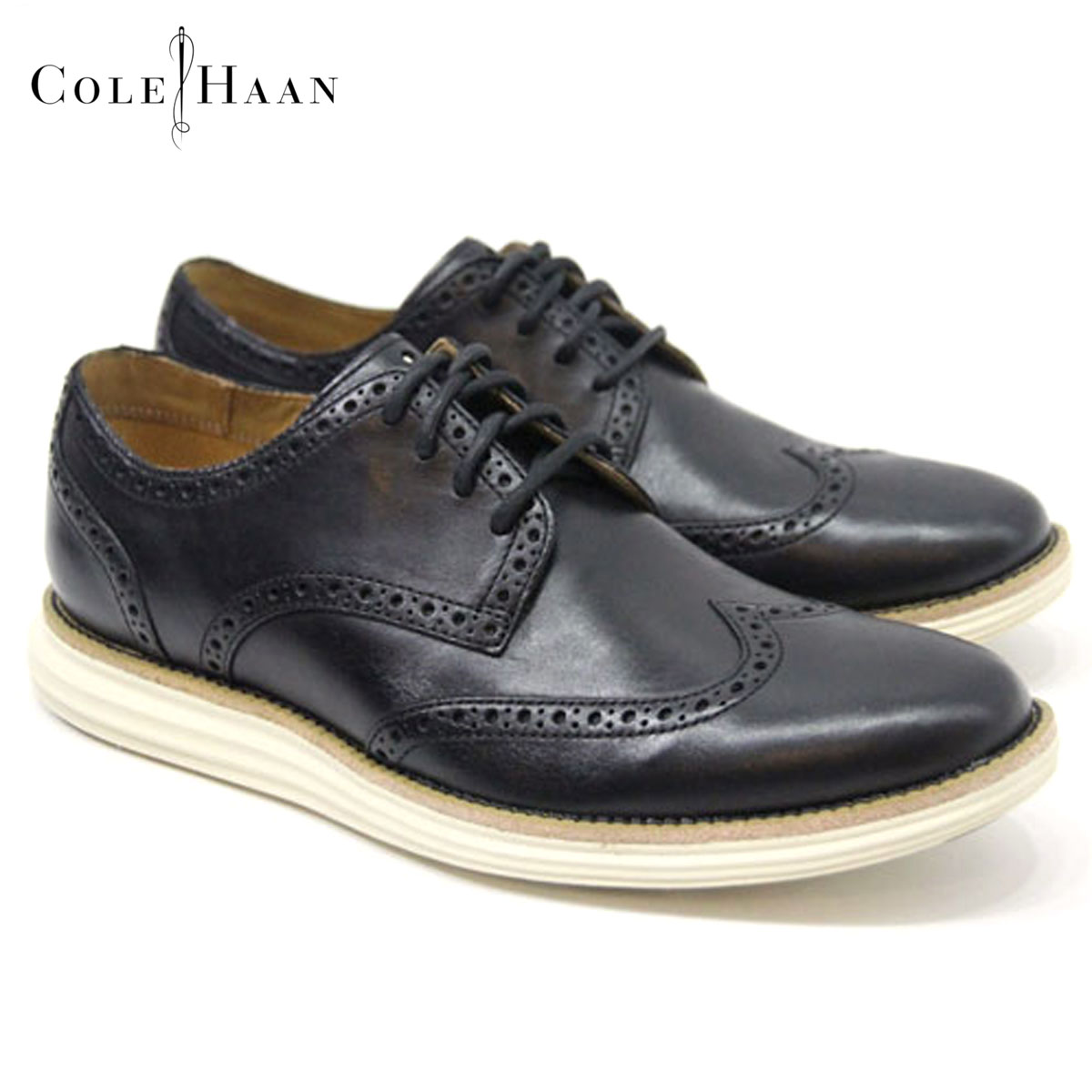 20 OFFクーポンセール 【利用期間 5/9 20:00～5/16 1:59】 コールハーン COLE HAAN 正規品 ドレスシューズ LUNARGRAND WING.TIP C14110 (BLACK/IVORY) D00S20