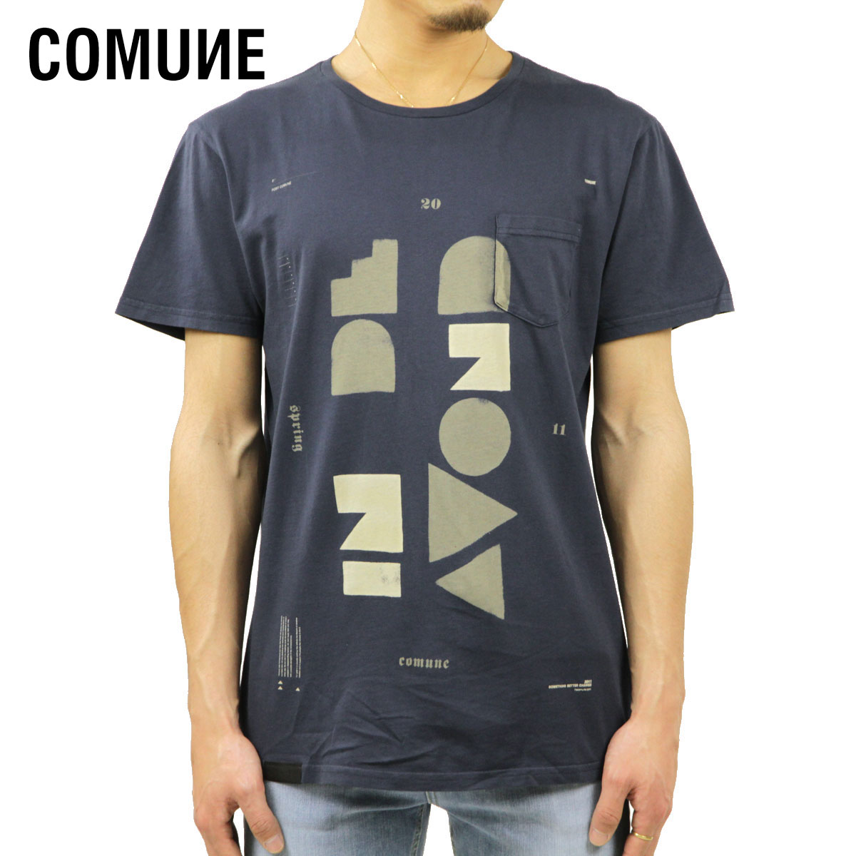 コミューン Tシャツ メンズ 正規販売店 COMUNE 半袖Tシャツ クルーネックTシャツ AVOND CM-T10146 父の日 プレゼント ラッピング