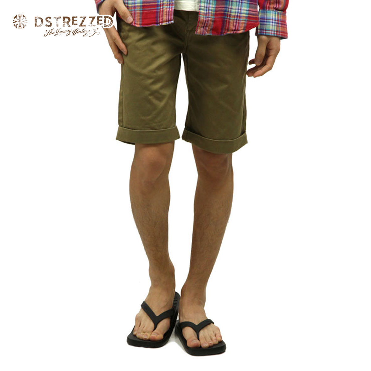 ディストレス ショートパンツ メンズ 正規販売店 DSTREZZED ボトムス DENSE TWILL CHINO SHORTS SADDLE BROWN 515038 112 D00S15