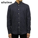 エルバイン elvine 正規販売店 メンズ 長袖シャツ CHECK SHIRT1404717 dk blue check D15S25