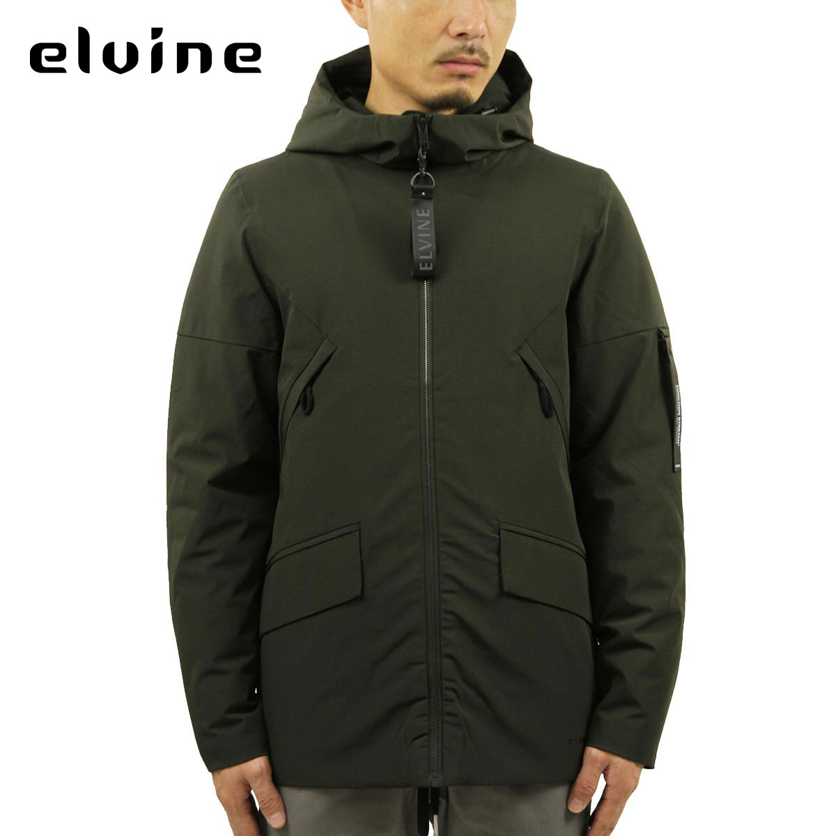 エルバイン アウター メンズ 正規販売店 elvine ジャケット ナイロンジャケット COLE NYLON JACKET FUNCTION STRETCH 193004 355 GREEN KHAKI