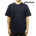 エルバイン メンズ 半袖Tシャツ 正規販売店 elvine シンプル クルーネック HADAR DOUBLE FACED JERSEY T-SHIRT 330733 812 INDIGO NOIR