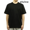 エルバイン メンズ 半袖Tシャツ 正規販売店 elvine シンプル クルーネック HADAR DOUBLE FACED JERSEY T-SHIRT 330733 110 BLACK