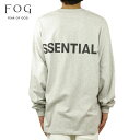 【ポイント10倍 5/1 0:00～5/1 23:59】 フィアオブゴッド fog essentials Tシャツ ロンT メンズ 正規品 FEAR OF GOD エッセンシャルズ 長袖Tシャツ ロゴ クルーネック FOG - FEAR OF GOD ESSENTIALS 3M LOGO LONG SLEEVE BOXY T-SHIRT HEATHER GREY