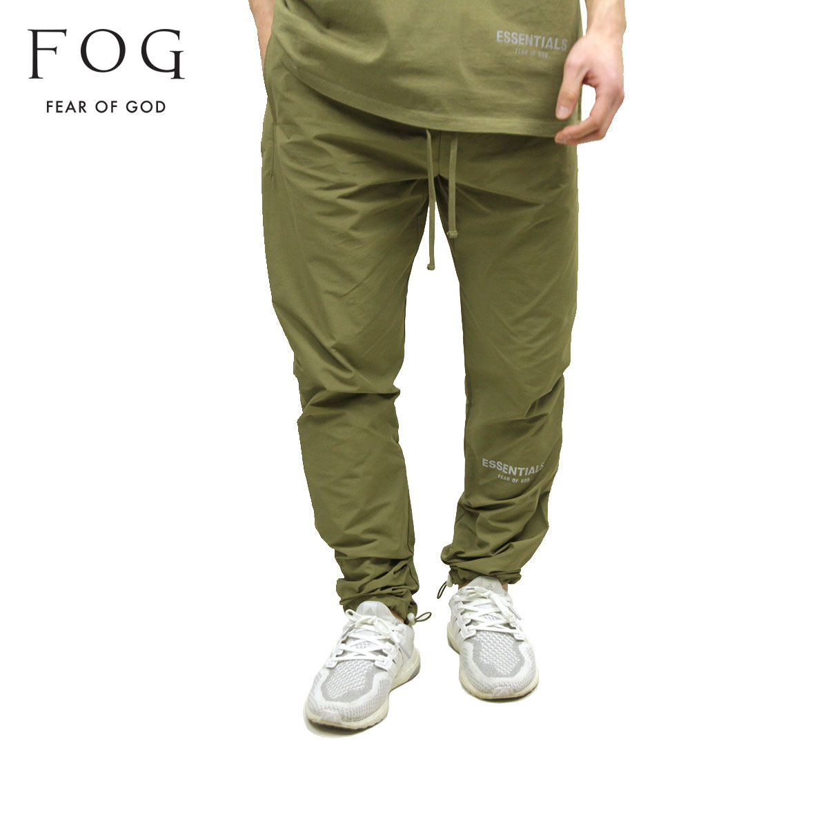 フィアオブゴッド fog essentials スウェットパンツ 正規品 FEAR OF GOD エッセンシャルズ ボトムス FOG - FEAR OF GOD ESSENTIALS NYLON TRACK PANTS OLIVE 父の日 プレゼント ラッピング