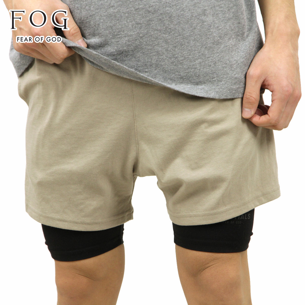 フィアオブゴッド fog essentials ショートパンツ メンズ 正規品 FEAR OF GOD エッセンシャルズ ラウンジショーツ FOG - FEAR OF GOD ESSENTIALS LOUNGE SHORTS TAN 父の日 プレゼント ラッピング