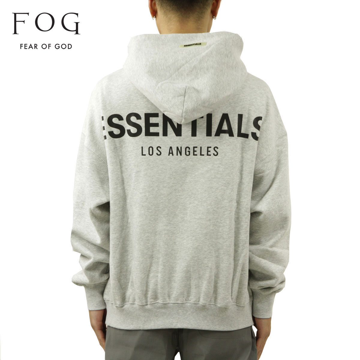 フィアオブゴッド fog essentials パーカー メンズ 正規品 FEAR OF GOD エッセンシャルズ プルオーバーパーカー バックプリント FOG - FEAR OF GOD ESSENTIALS 3M LOGO PULLOVER HOODIE LA LIMITED GREY