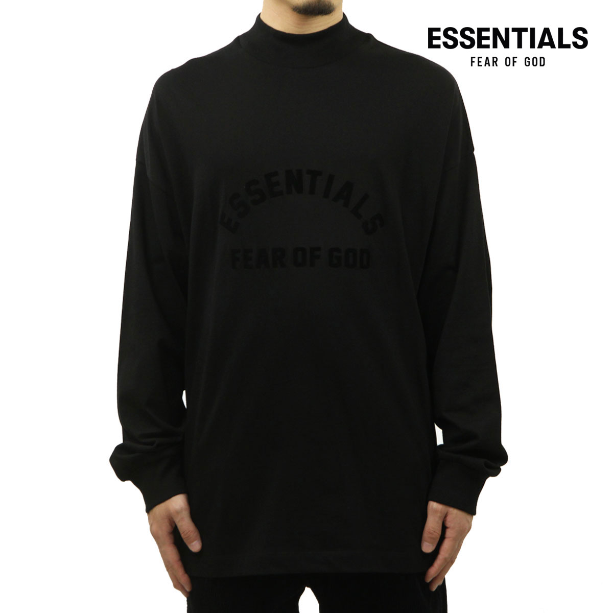 フィアオブゴッド fog essentials メンズ 長袖Tシャツ 正規品 FEAR OF GOD ロゴ ESSENTIALS FEAR OF GOD BONDING LONG SLEEVE T-SHIRT JET BLACK