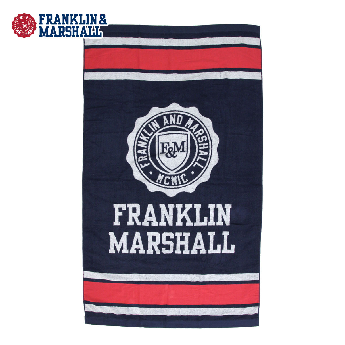 フランクリン マーシャル FRANKLIN＆MARSHALL 正規販売店 タオル BEACH TOWEL NAVY BTUA940 7021 0167 D00S15 父の日 プレゼント ラッピング