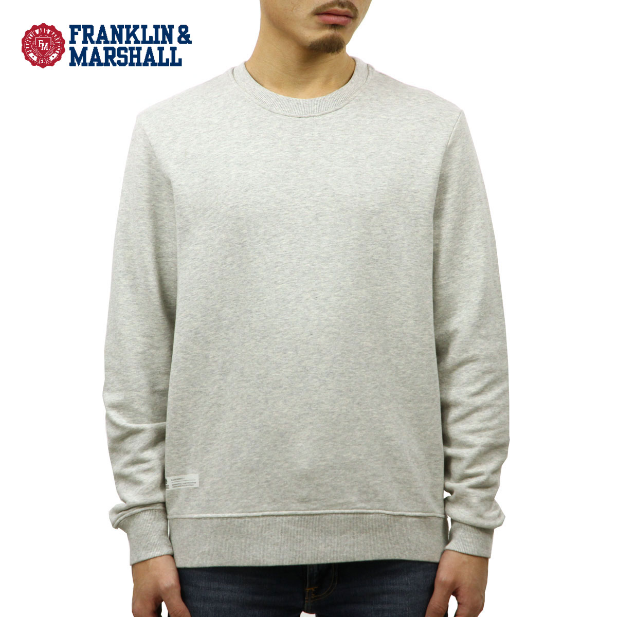 フランクリン マーシャル スウェット メンズ 正規販売店 FRANKLIN＆MARSHALL トレーナー CREW NECK FLEECE FLMF061AN 4076 2219 CLASSIC MELANGE