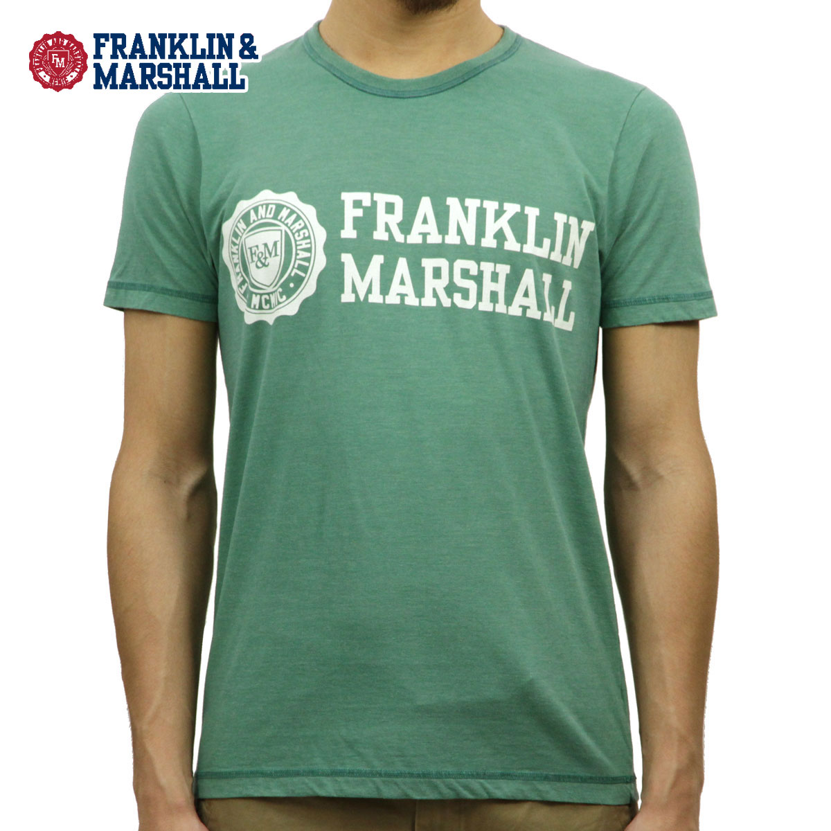 ե󥯥 ޡ T Ź FRANKLINMARSHALL ȾµT 롼ͥå LOGO TEE BRIGHT GREEN TSMF182AN 45181 4010