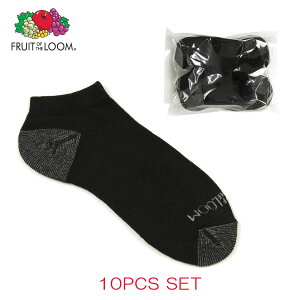 ե롼ĥ֥롼 FRUIT OF THE LOOM   MEN'S 10PK NO SHOW SOCKS M1100BXZUS Size.6-12 BLACK