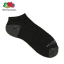 フルーツオブザルーム ソックス メンズ 正規品 FRUIT OF THE LOOM 靴下 フットカバー MEN'S NO SHOW SOCKS BLACK M7113B6/Z Size.7-12 BLACK