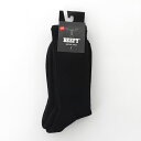 ヘインズ メンズ レディース 靴下 正規販売店 Hanes 2足組 ビーフィー アンダーウェア HANES BEEFY ハーフパイル フルレングスソックス 2P HMSBW001 090 BLACK (M/25cm-27cm)