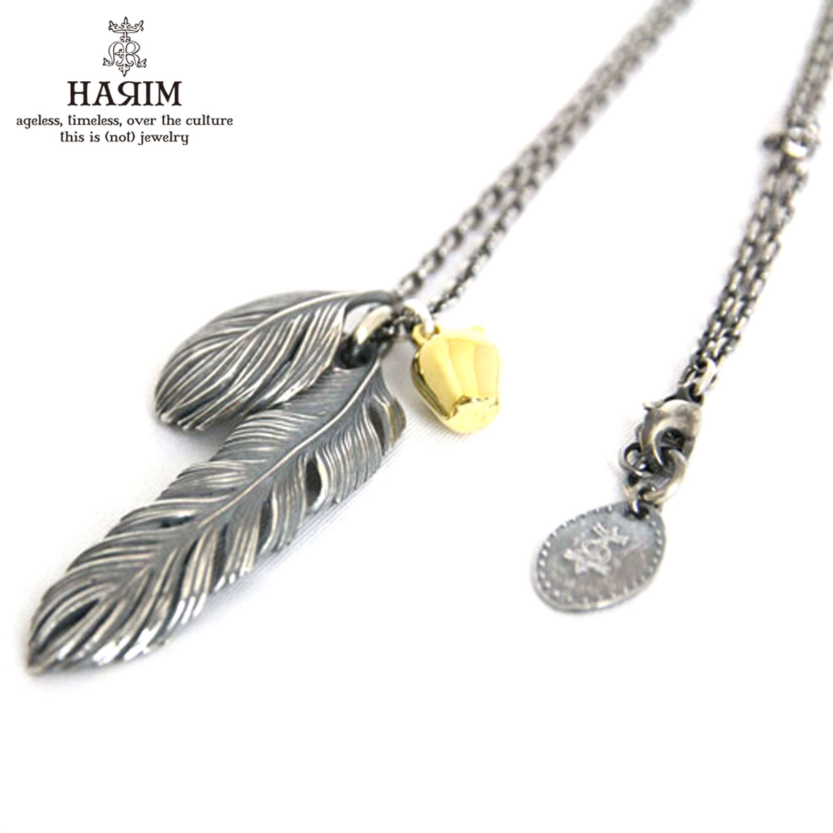 ハリム HARIM 正規販売店 ネックレス LEEF FEATHER WITH GOLDEN APPLE SET 2 NECKLACE HRP021 父の日 プレゼント ラッピング