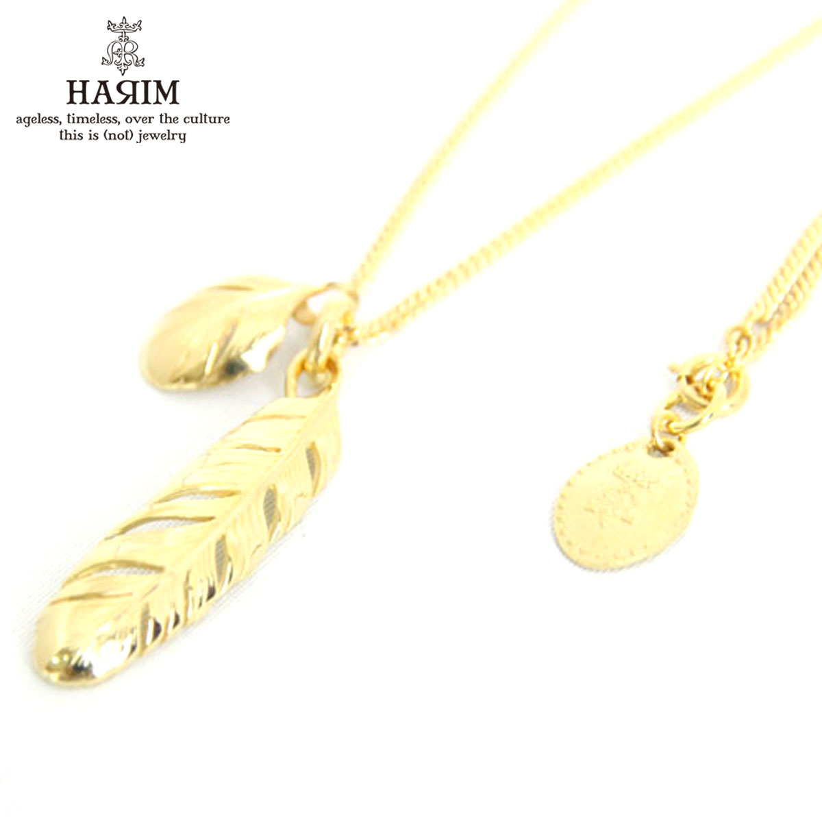 ハリム ハリム HARIM 正規販売店 ネックレス NEW LEEF FEATHER VERY SHINE K18COATING NECKLACE HRP080 VG