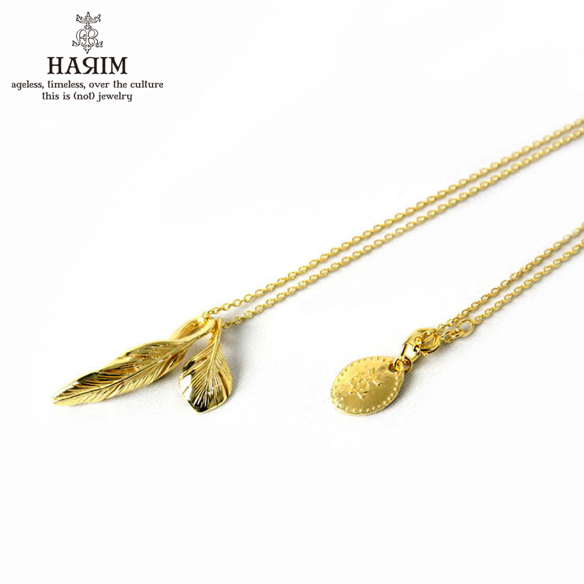 ハリム ハリム HARIM 正規販売店 ネックレス SLENDER FEATHERS　HALF VERY SHINE GP K18YG GOLD PLATING NECKLACE HRP105 GP