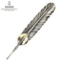 n HARIM y_ggbvi`F[ʔj HARIM FEATHER CENTER L HRT001 WH/OX SILVER 925 OXIDIZED BLACK with 10K GOLD HEART FEATHER