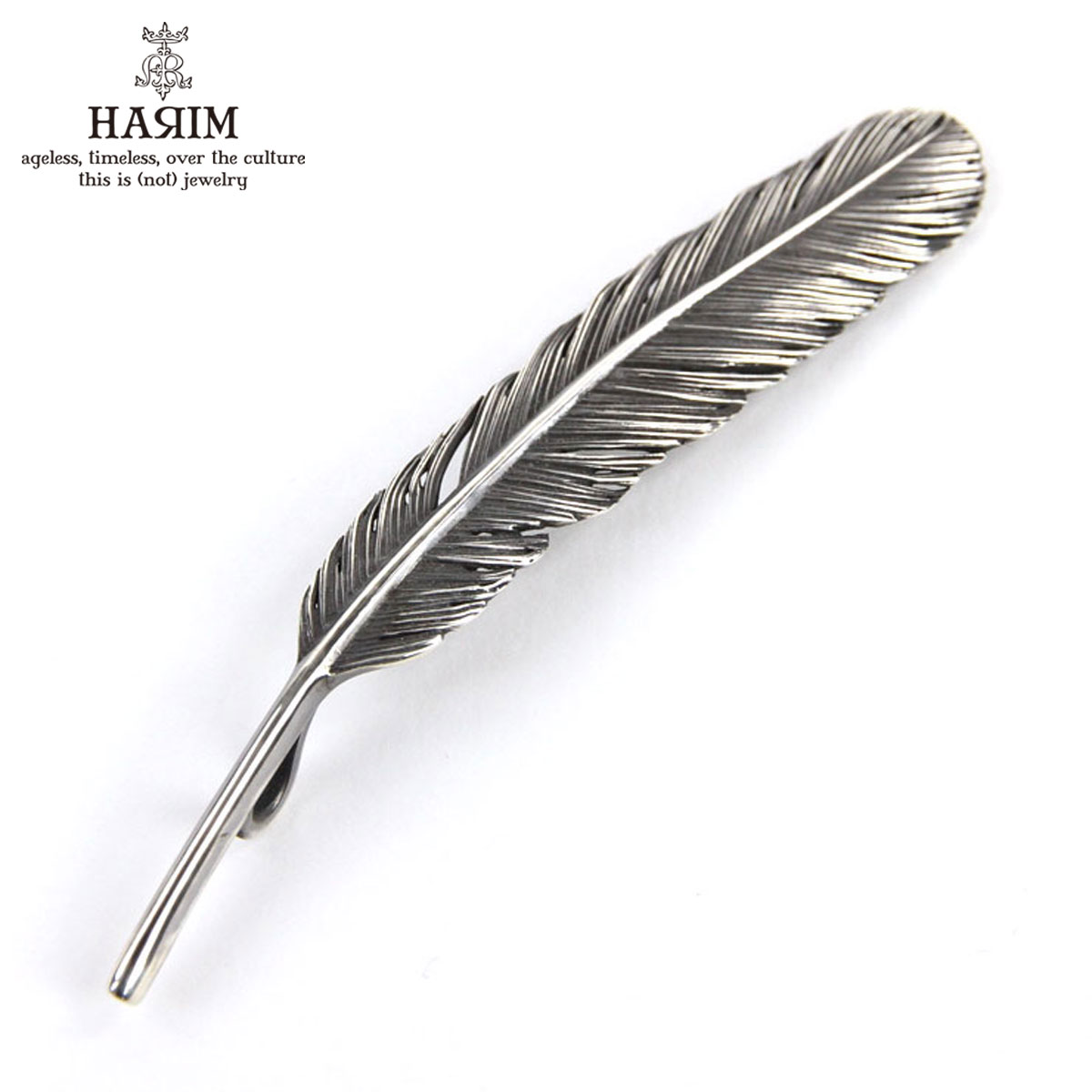 ハリム HARIM ペンダントトップ(チェーン別売り) HARIM FEATHER RIGHT L HRT003 WH/OX SILVER 925 OXIDIZED BLACK