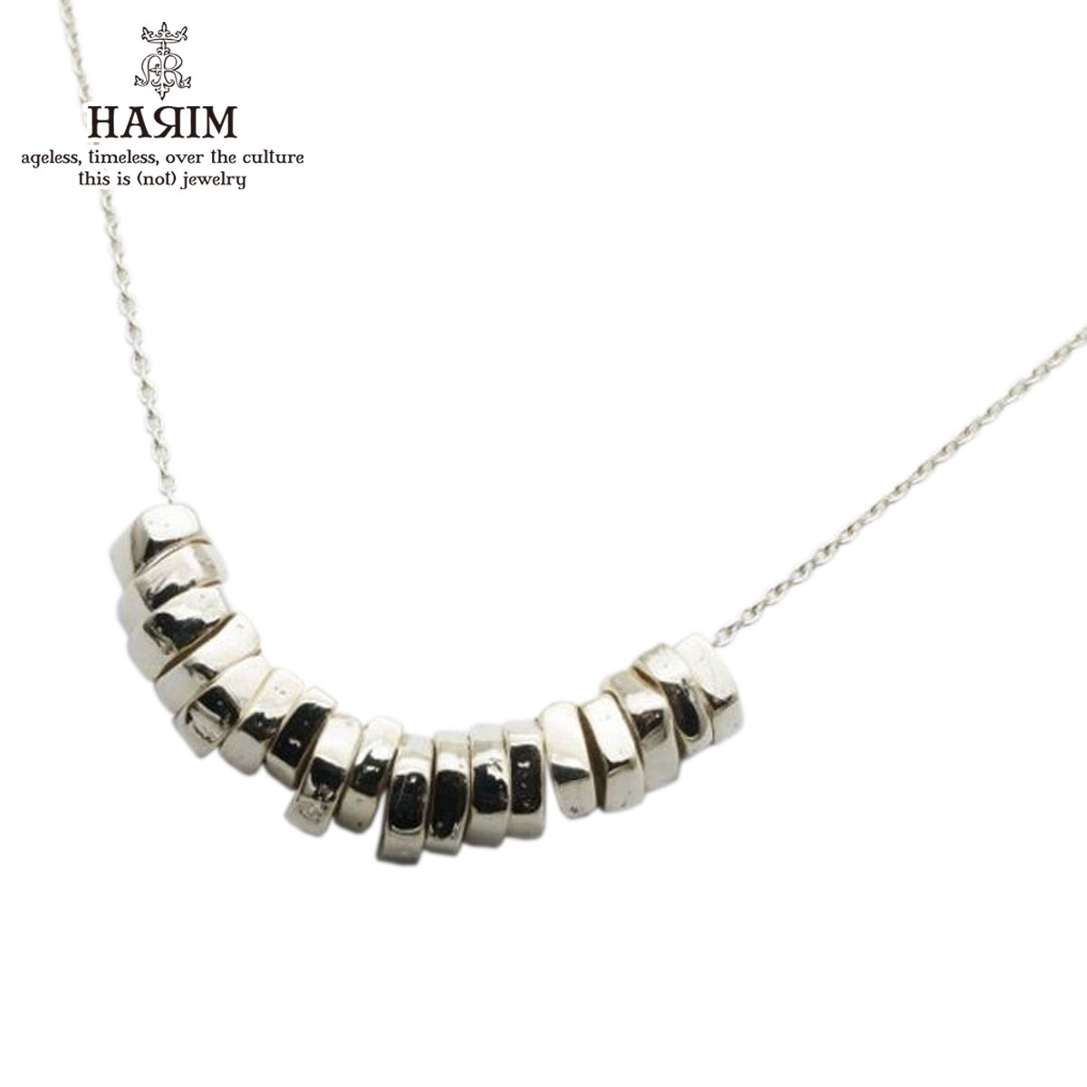 ハリム HARIM ネックレス ROCK BEADS CHAIN NECK W K18coating HRP117 GP SILVER 925 K18YG GOLD PLATING