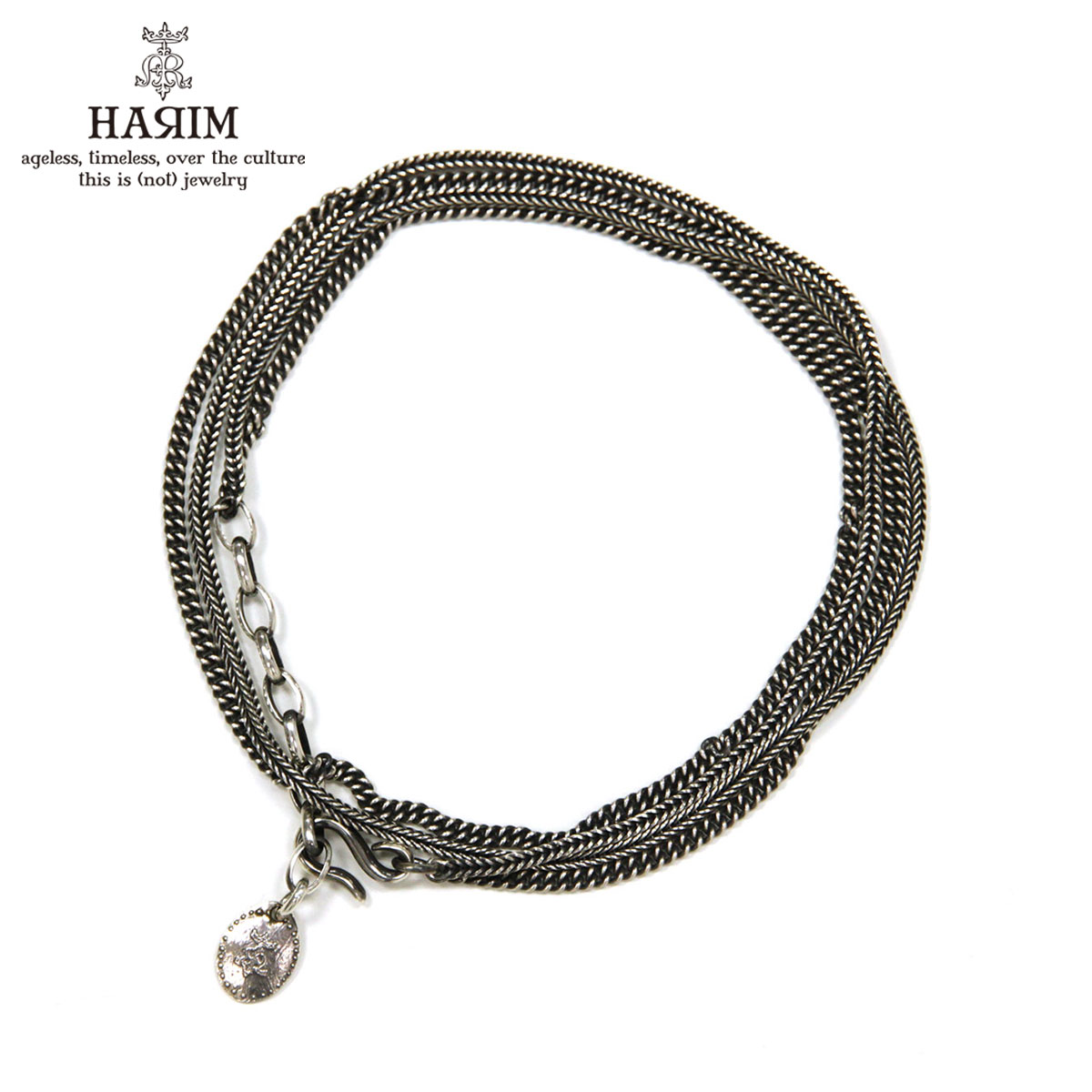 ハリム HARIM ネックレスチェーン ブレスレット HARIM DOUBLE HERRINGBONE CHAINS NECKLACE/BRACELET HRC012 SILVER 925 OXIDIZED BLACK