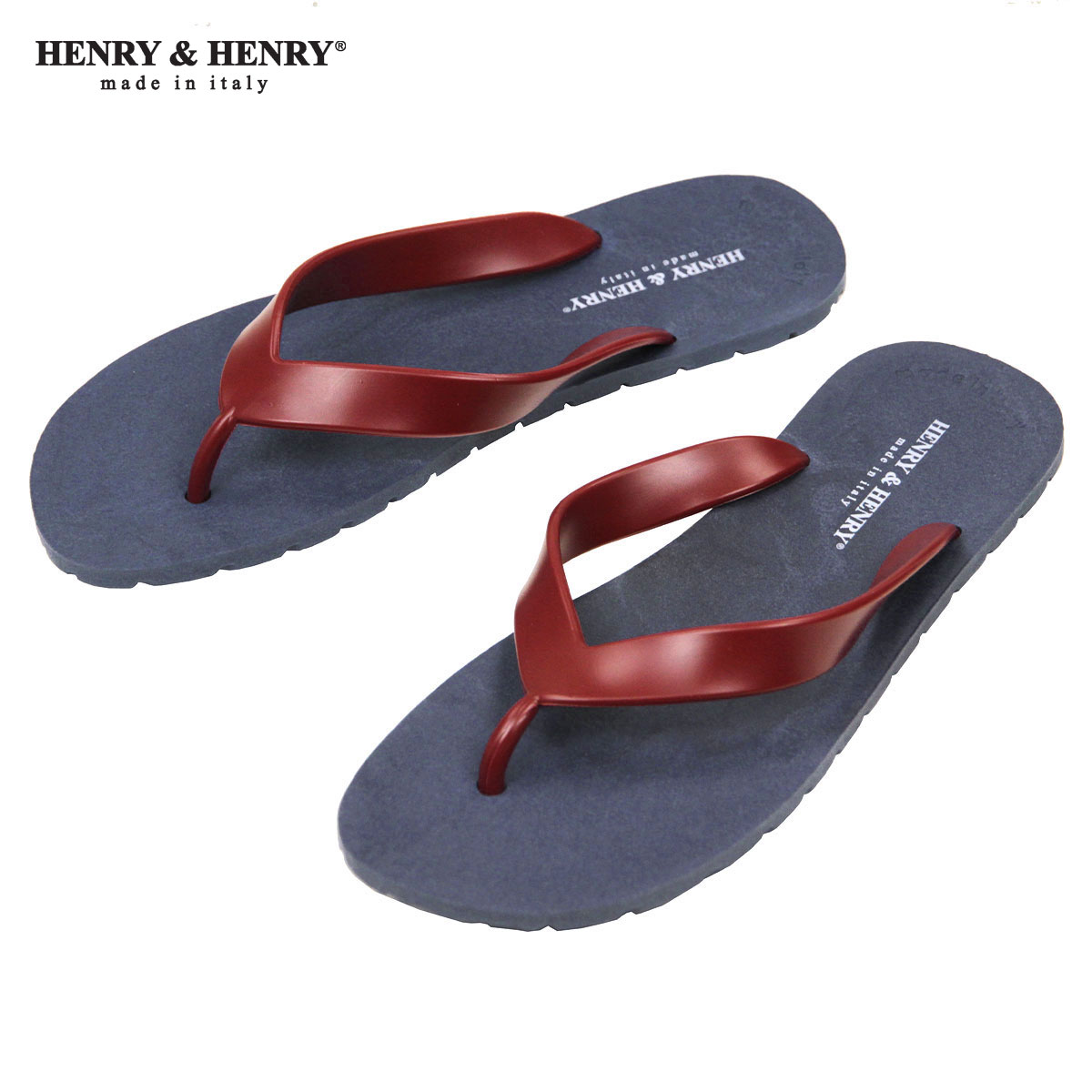 ヘンリーアンドヘンリー サンダル メンズ レディース 正規販売店 HENRY＆HENRY フリッパー トングサンダル ビーチサンダル FRIPPER SANDAL BLUE / WINE 60/48