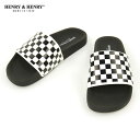 ヘンリーアンドヘンリー HENRY＆HENRY 正規販売店 サンダル シャワーサンダル 180 CHECKER SHOWER SANDAL BIANCO BLACK WHITE CHECKER BLACK SOLE