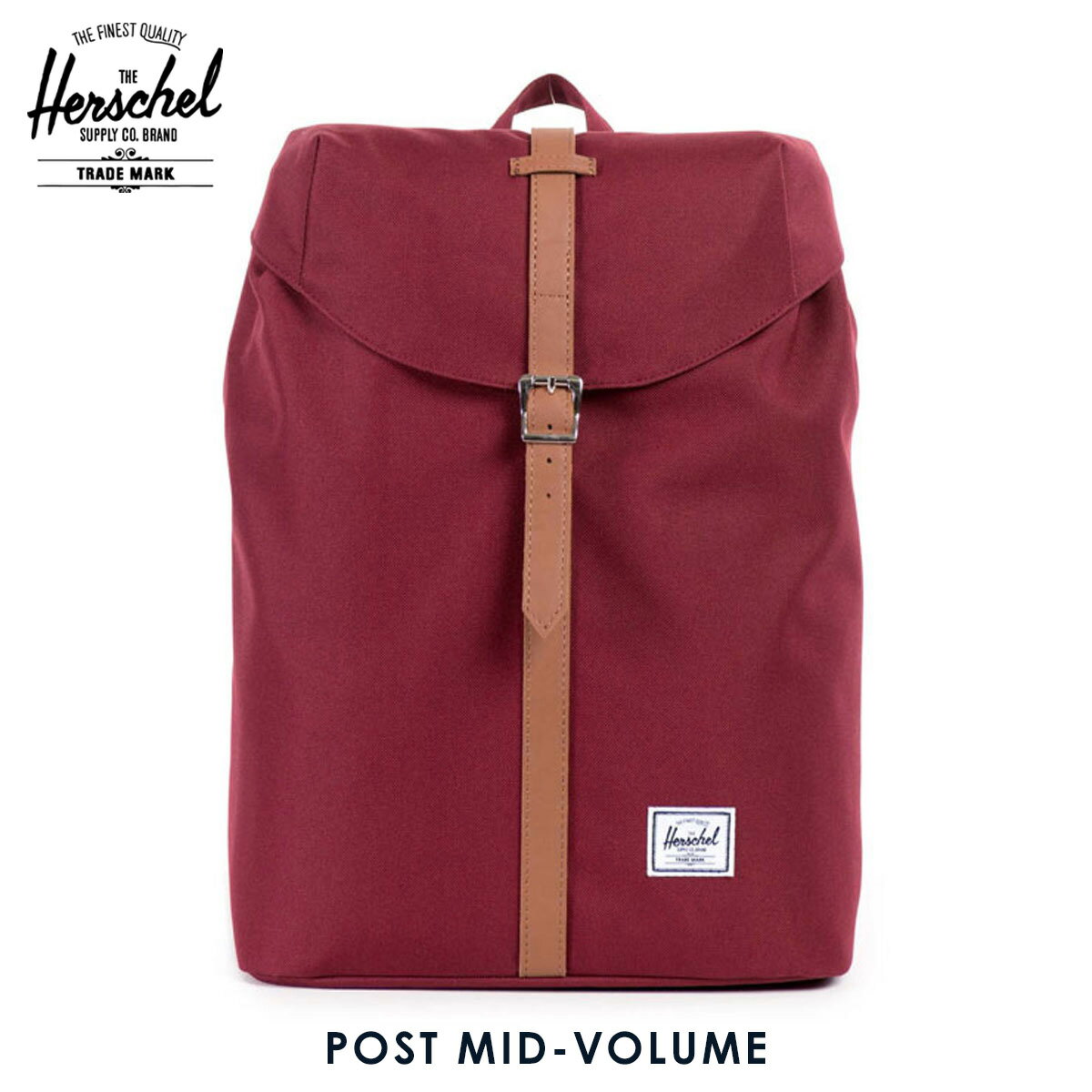 20%OFFセール  ハーシェル バッグ 正規販売店 Herschel Supply ハーシェルサプライ バッグ リュックサック Post Mid-Volume Classics Mid Backpacks 10021-00746-OS Windsor Wine/Tan PU D15S25