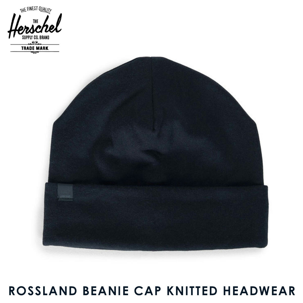 ハーシェル キャップ 正規販売店 Herschel Supply ハーシェルサプライ ニットキャップ ROSSLAND BEANIE CAP KNITTED HEADWEAR 1004-0274-OS BLACK D00S20