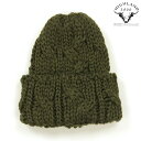 ハイランド2000 ニットキャップ メンズ 正規品 HIGHLAND2000 ウール 帽子 ニット帽 ボブキャップ ORIGINAL CHUNKY 016 KNIT BOBCAP BRITSHWOOLL REGULAR OLIVE