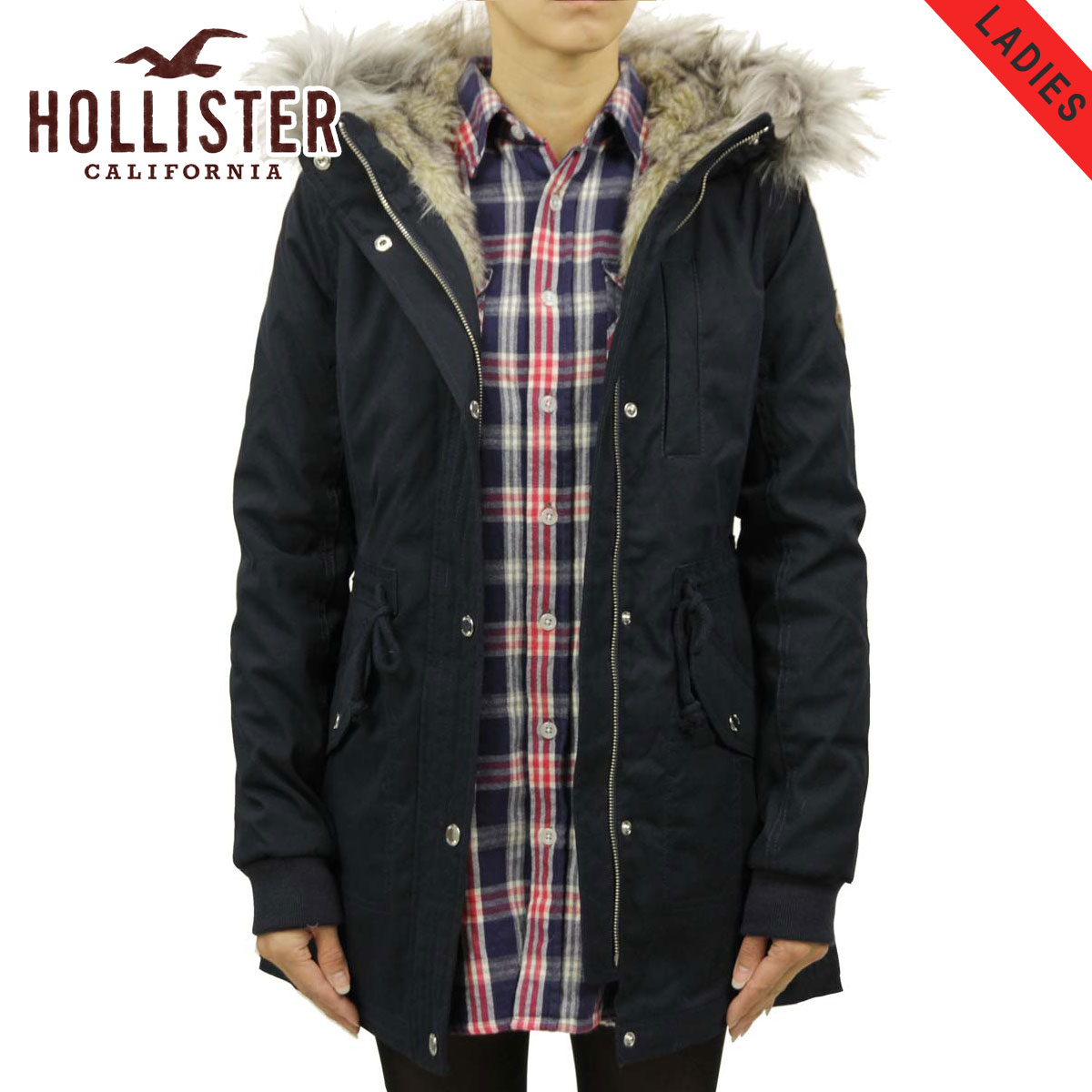 ホリスター アウター レディース 正規品 HOLLISTER ジャケット フードロングコート Stretch Faux-Fur-Lined Parka 344-445-0674-200