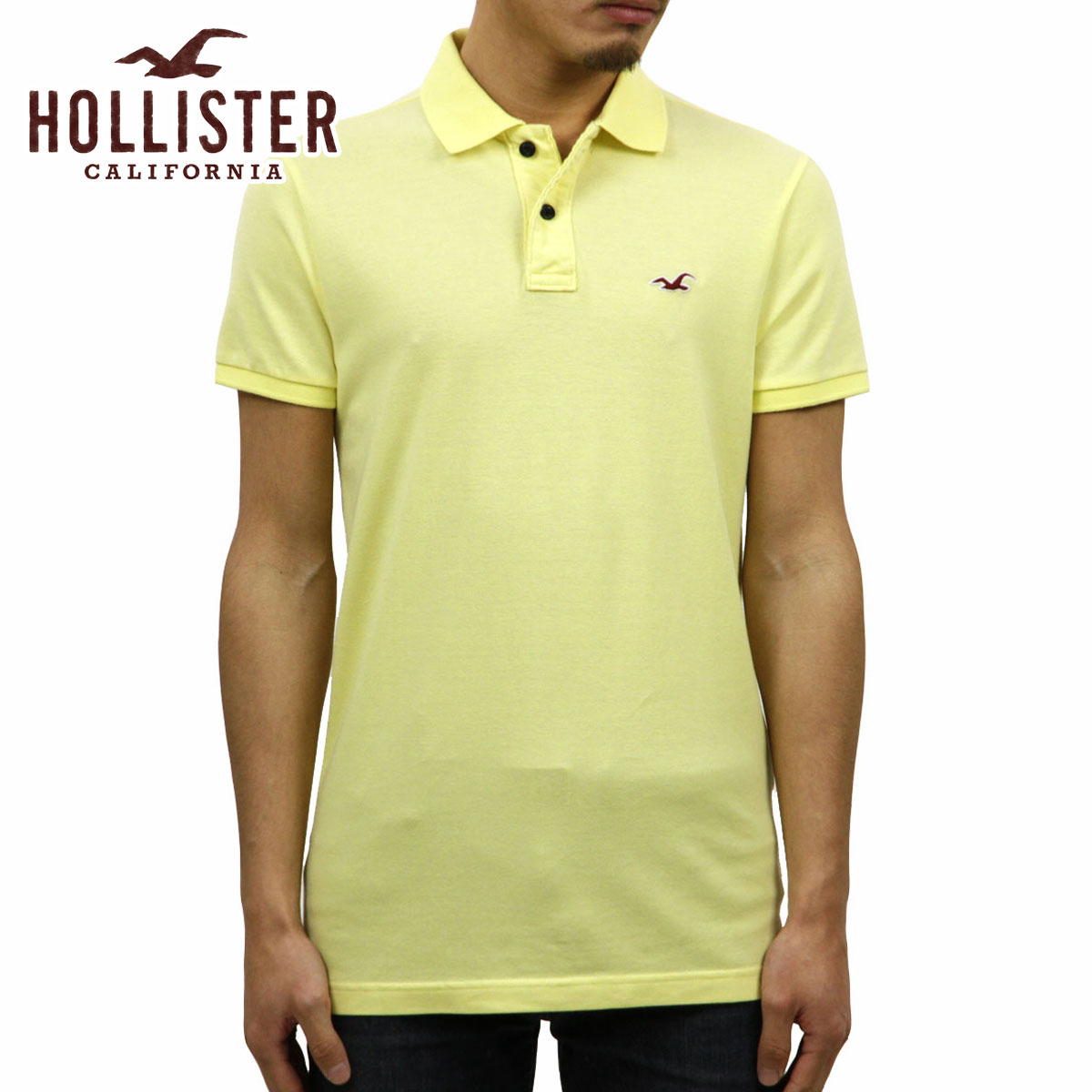 【ポイント10倍 5/9 20:00～5/16 1:59】 ホリスター HOLLISTER 正規品 メンズ ストレッチスリム ワンポイントロゴ 半袖ポロシャツ Stretch Slim Fit Polo 324-224-0371-800