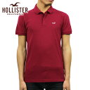 ホリスター 服 メンズ 5%OFFクーポンセール 【利用期間 4/24 20:00～4/27 9:59】 ホリスター HOLLISTER 正規品 メンズ スリムフィット ワンポイントロゴ 半袖ポロシャツ Stretch Shrunken Collar Slim Fit Polo 324-224-0366-520