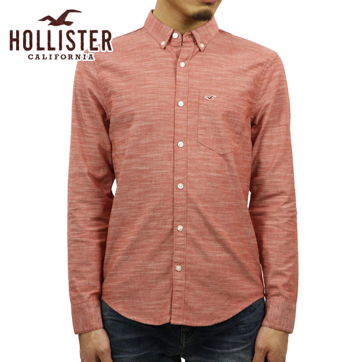 ホリスター HOLLISTER 正規品 メンズ ボタンダウン スリムフィット 長袖シャツ Stretch Oxford Slim Fit Shirt 325-2...