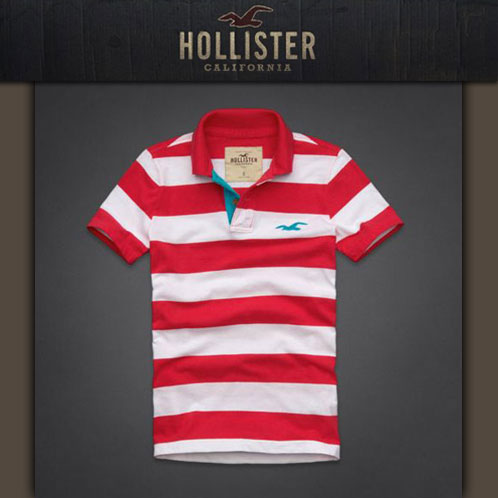 ホリスター HOLLISTER 正規品 メンズ ポロシャツ La Jolla Cove Polo WHITE-RED ※鹿の子ではありません 10P21Feb15