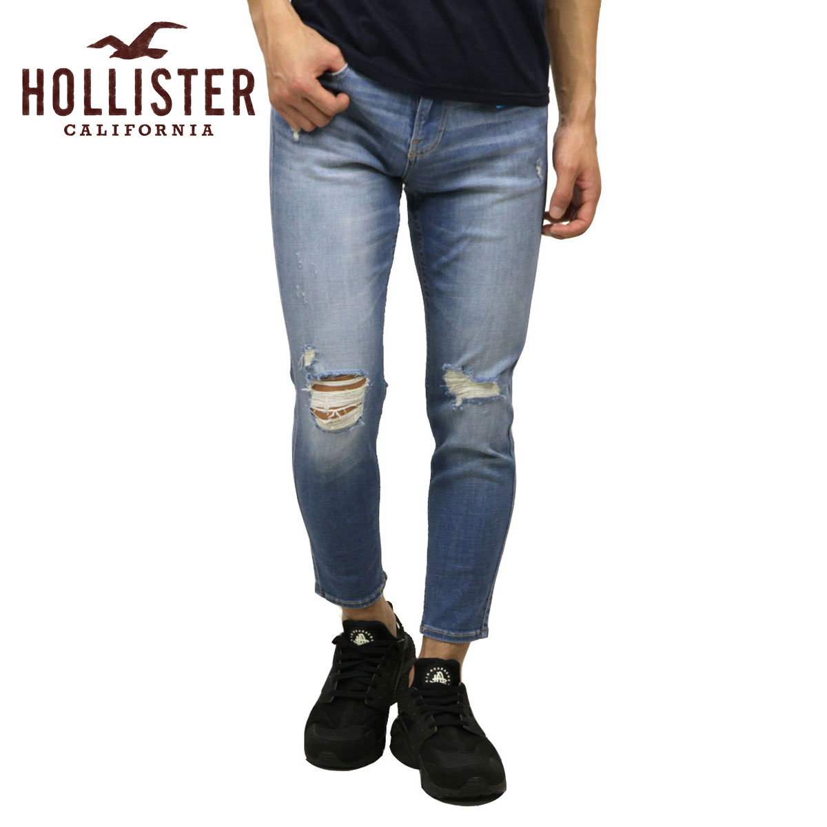 ホリスター HOLLISTER 正規品 メンズ ストレッチスキニージーンズ Advanced Stretch Crop Super Skinny Jeans 331-380-1727-278 父の日 プレゼント ラッピング