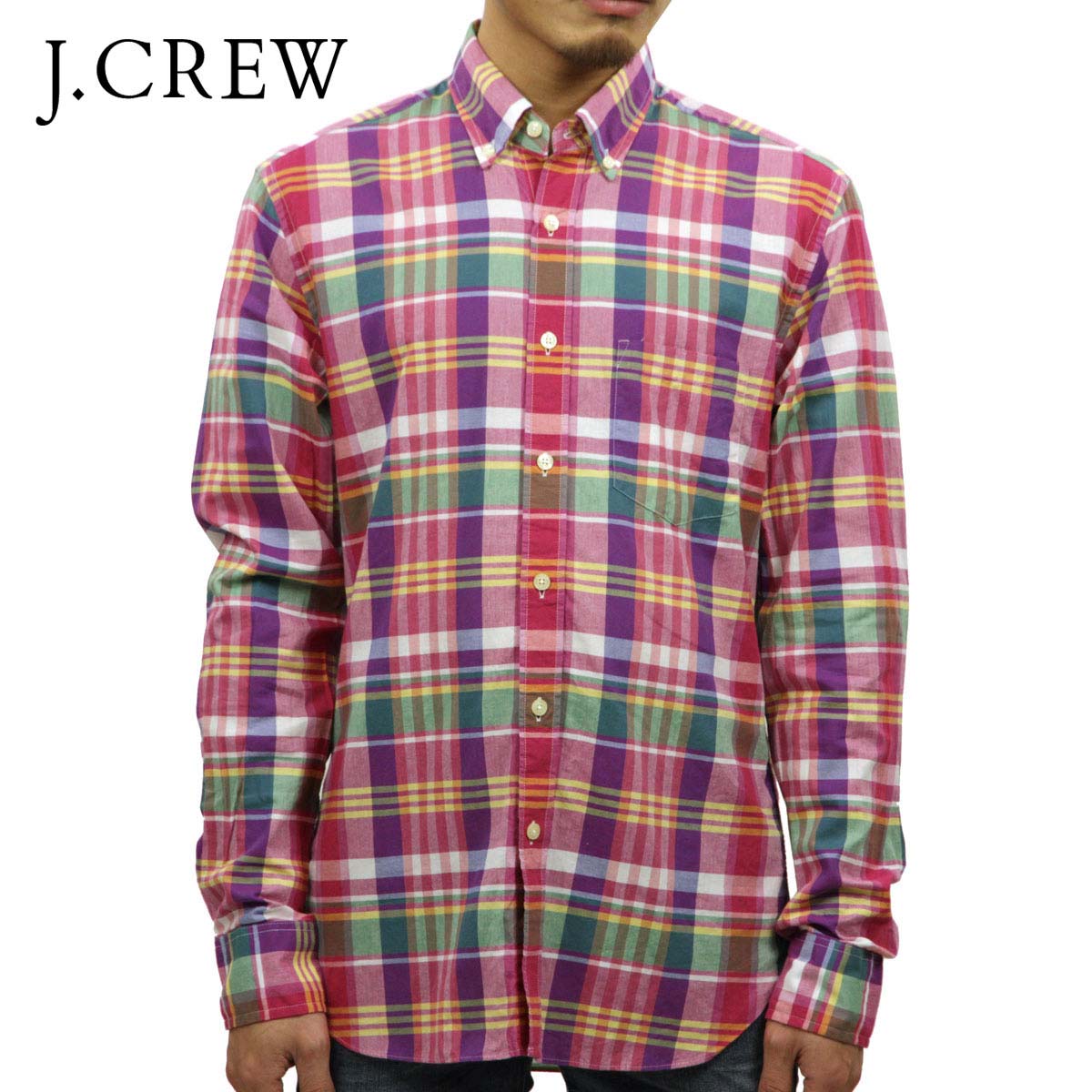  ジェイクルー シャツ メンズ 正規品 J.CREW 長袖シャツ ボタンダウンシャツ SLIM WASHED SHIRT IN SUMMER PLAID D20 父の日 プレゼント ラッピング