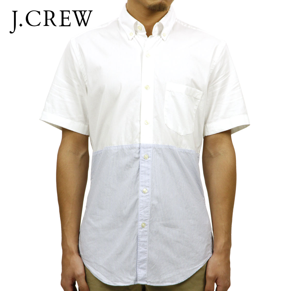 롼    J.CREW Ⱦµ SHORT-SLEEVE PIECED OXFORD SHIRT D20S3...