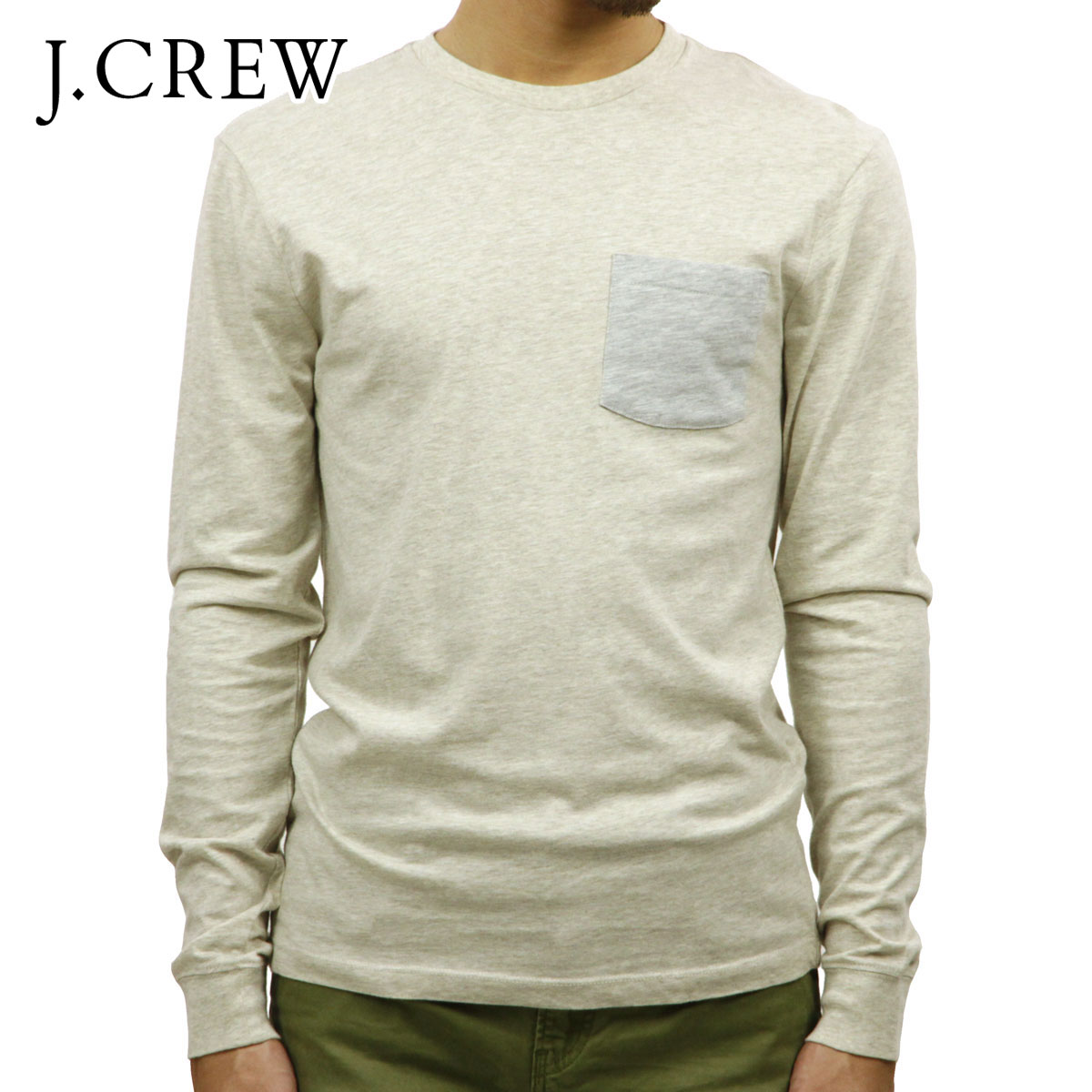 ジェイクルー ロンT メンズ 正規品 J.CREW 長袖Tシャツ SLIM LONG-SLEEVE CONTRAST-POCKET TEE D20S30