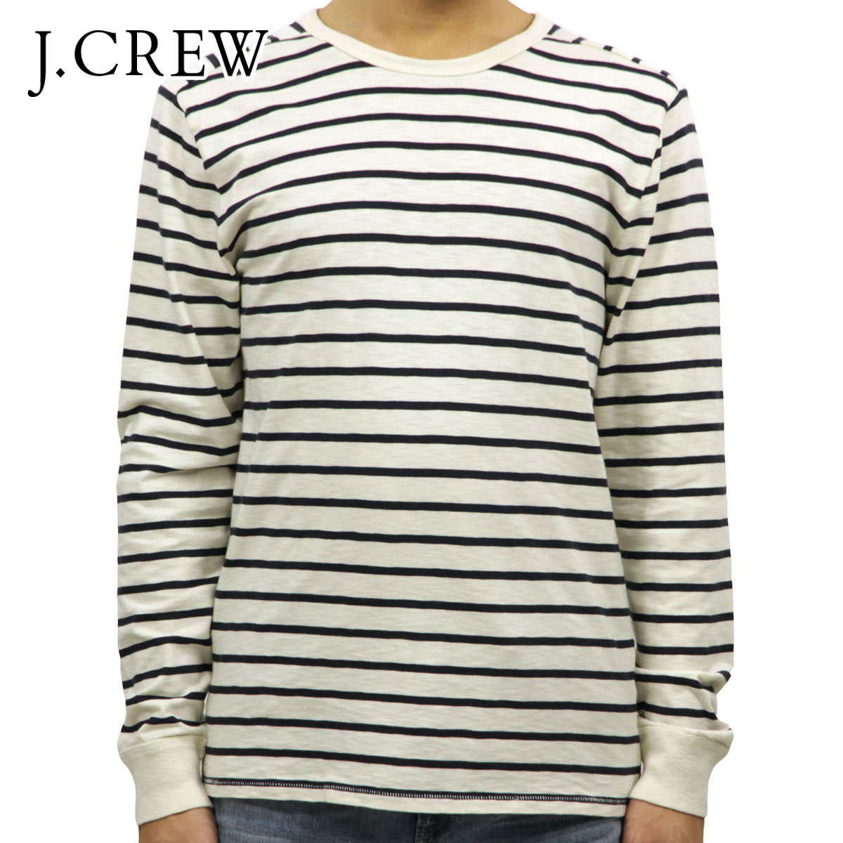 ジェイクルー ロンT メンズ 正規品 J.CREW 長袖Tシャツ LONG-SLEEVE DECK-STRIPED TEXTURED COTTON T-SHIRT c7931 D00S20 父の日 プレゼント ラッピング